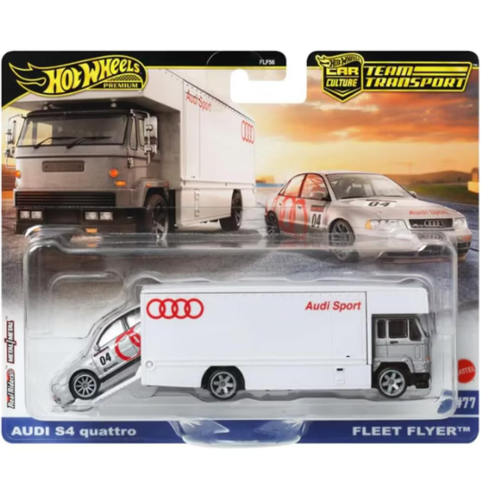 Hot Wheels Premium Team Transport — Audi S4 Quattro & Fleet Flyer
