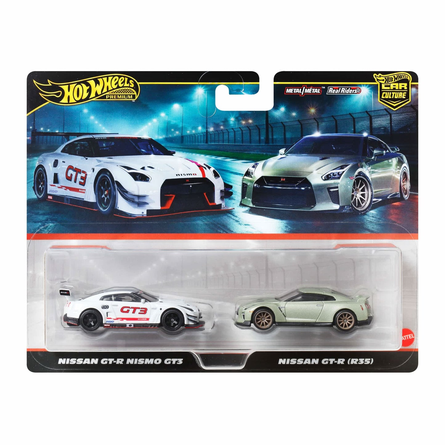 Hot Wheels Premium 2 Pack — Nissan GT-R Nismo GT3 & Nissan GT-R R35