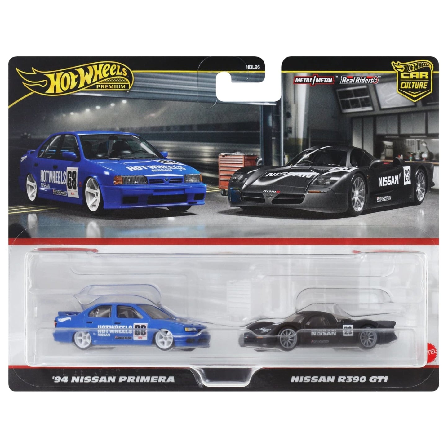 Hot Wheels Premium 2 Pack — 94 Nissan Primera & Nissan R390 GT1