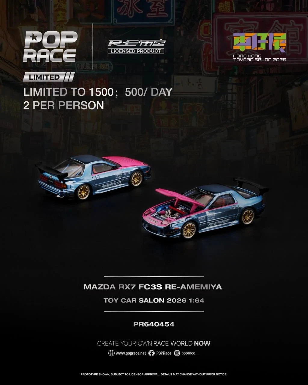 Pop Race Mazda RX-7 FC3S RE-Amemiya — Hong Kong Toycar Salon 2026 Exclusive