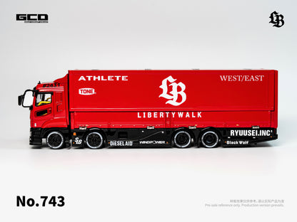 [PRE-ORDER] GCD x LBWK 1/64 Super Silhouette Red/Black Mitsubishi Fuso Truck (RHD)