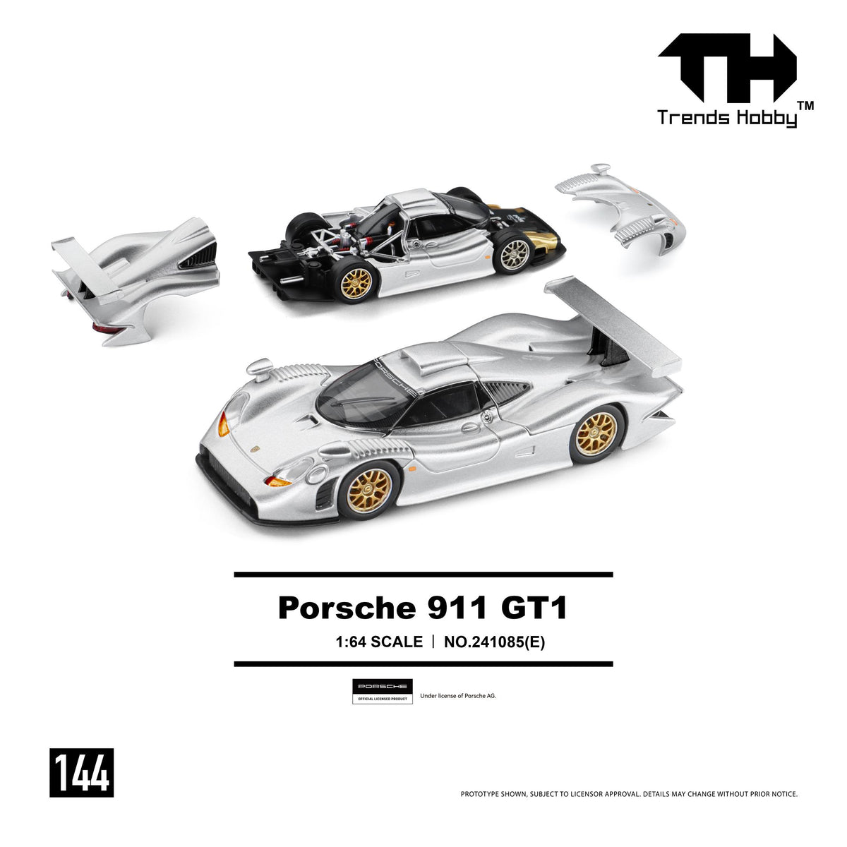 [COMING SOON] Trends Hobby Porsche 911 GT1 1998 (Silver)