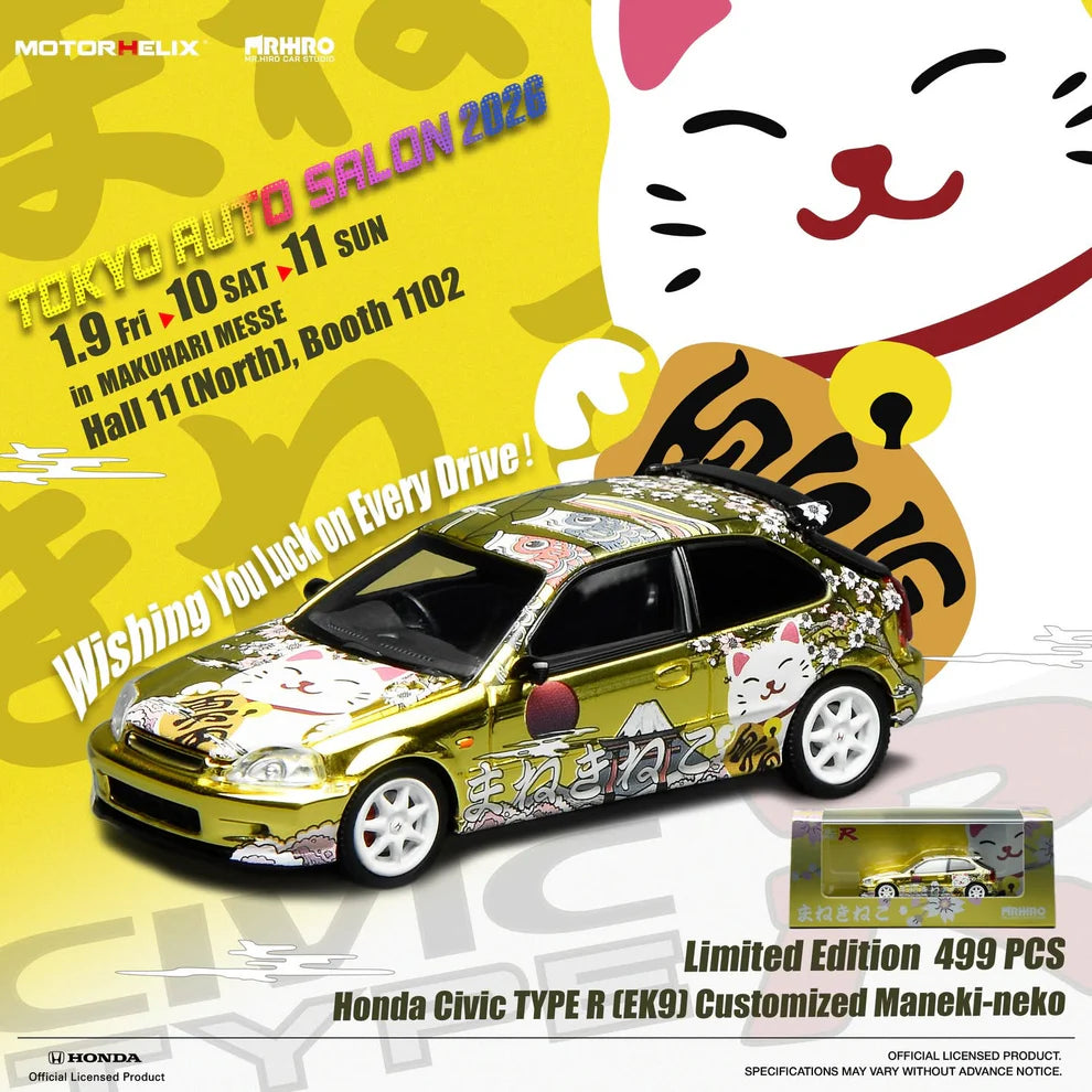 Motorhelix Honda Civic Type R EK9 Customized Maneki-Neko Lucky Cat TAS 2026