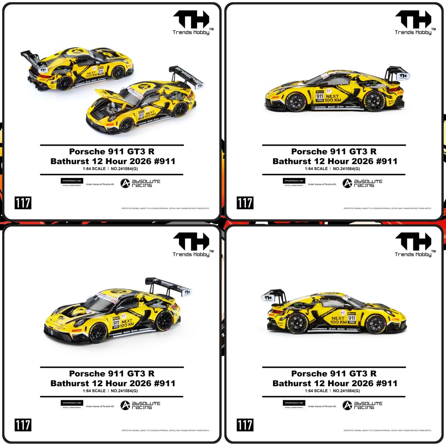 [PRE-ORDER] Trends Hobby Porsche 911 GT3 R – Bathurst 12H 2026 #911