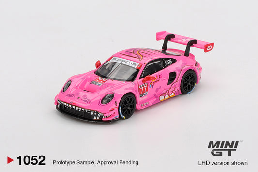 Mini GT Porsche 911 GT3 R #77 Roxy 2024 AO Racing #1052 1:64 Scale Diecast Model, view 2 | Toyfessional
