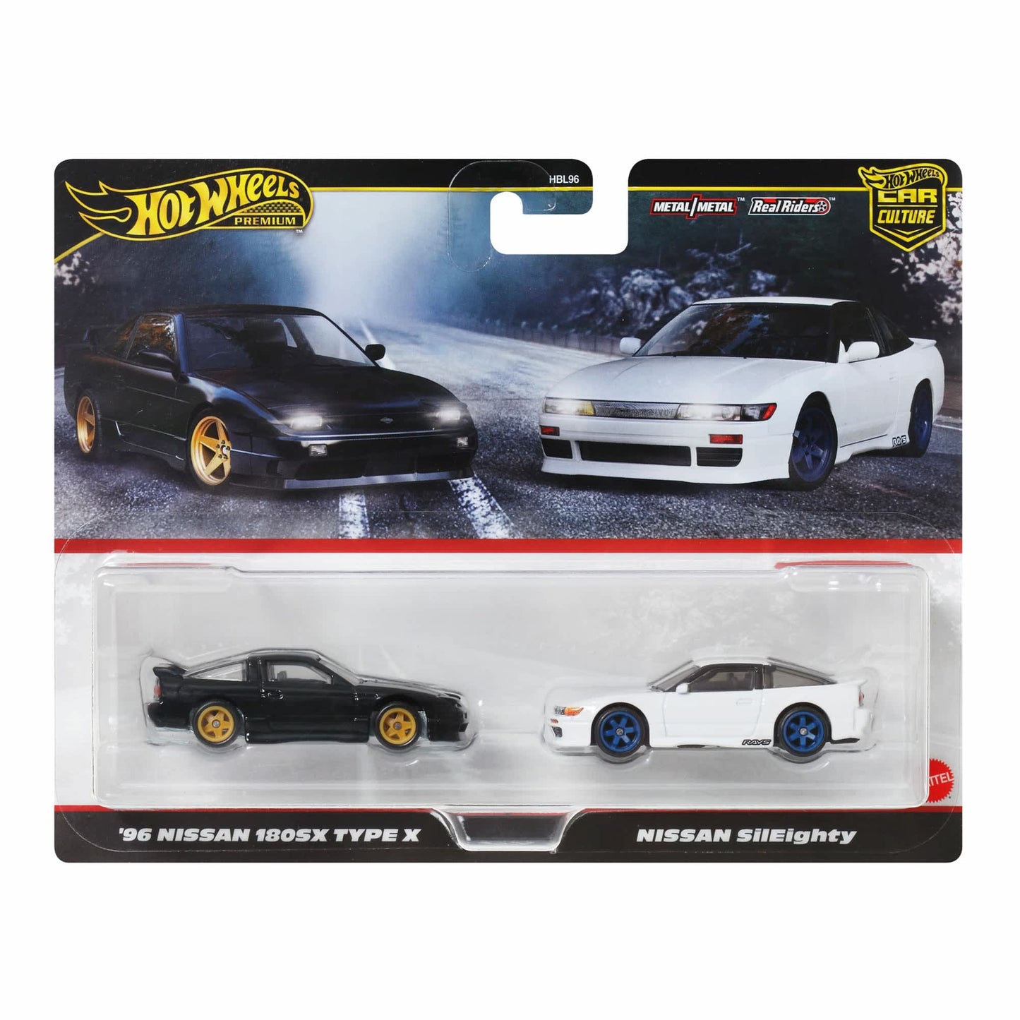 Hot Wheels Premium 2 Pack — 96 Nissan 180SX Type X & Nissan SilEighty