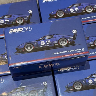 [COMING SOON] INNO64 LB-Silhouette WORKS Lamborghini Miura GT (Blue) — USA Miami / Los Angeles Tour 2026