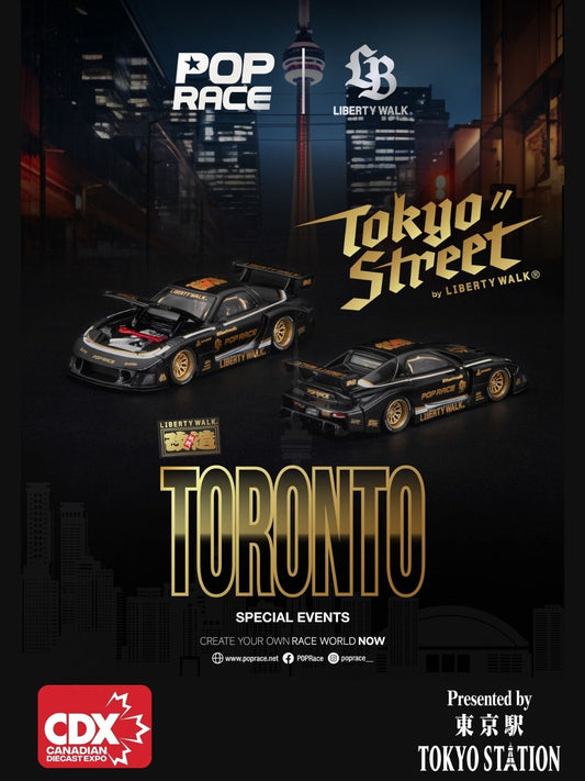 Pop Race LB Super Silhouette Mazda RX-7 FD3S (Black) CDX Exclusive 1:64 Scale Diecast Model | Toyfessional