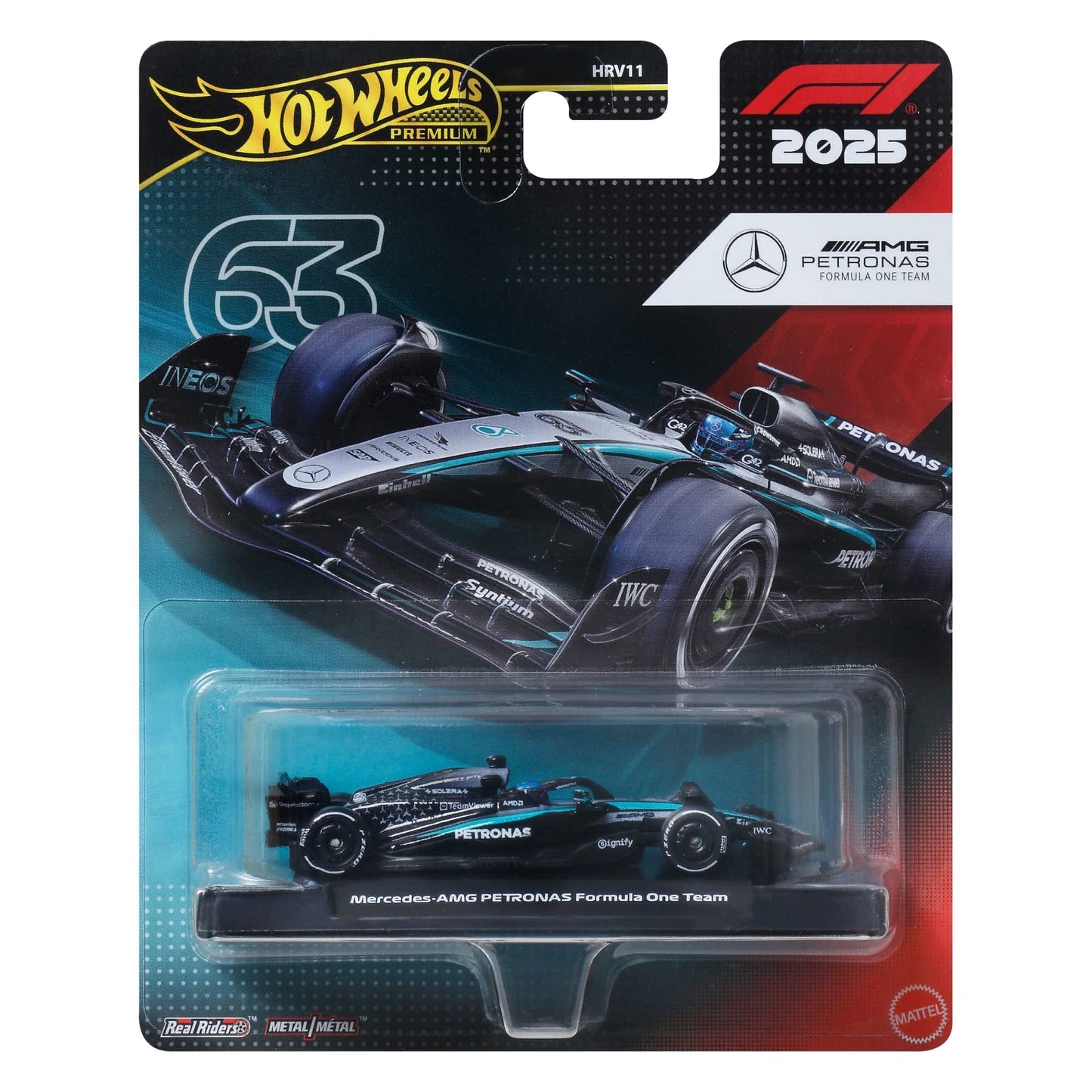 Hot Wheels Premium 2025 Formula 1 — #63 George Russell Mercedes-AMG W16