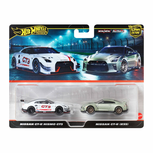 Hot Wheels Premium 2 Pack — Nissan GT-R Nismo GT3 & Nissan GT-R R35