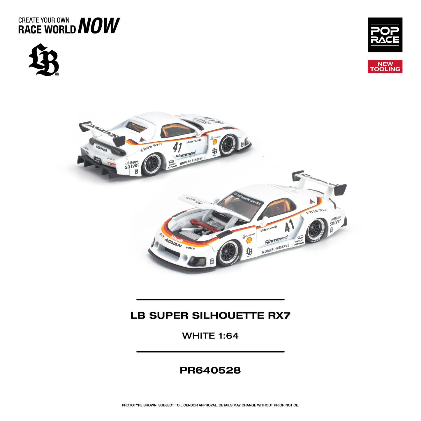 [PRE-ORDER] Pop Race LB Super Silhouette RX-7 (FD3S) White – New Tooling