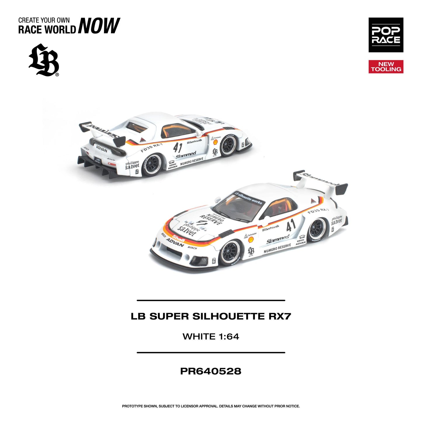 [PRE-ORDER] Pop Race LB Super Silhouette RX-7 (FD3S) White – New Tooling
