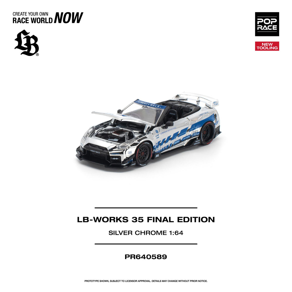 [COMING SOON] Pop Race LB-Works 35GT-R Final Edition (Silver Chrome)