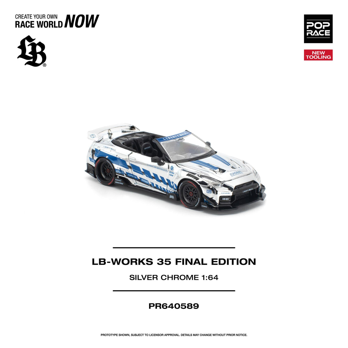 [COMING SOON] Pop Race LB-Works 35GT-R Final Edition (Silver Chrome)