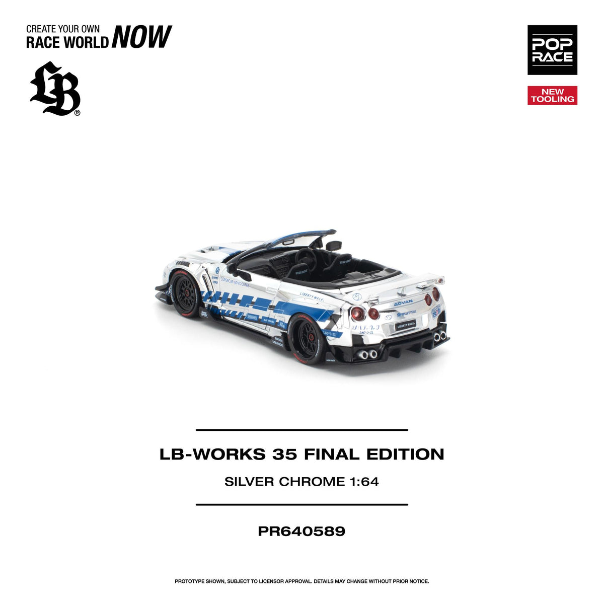 [COMING SOON] Pop Race LB-Works 35GT-R Final Edition (Silver Chrome)