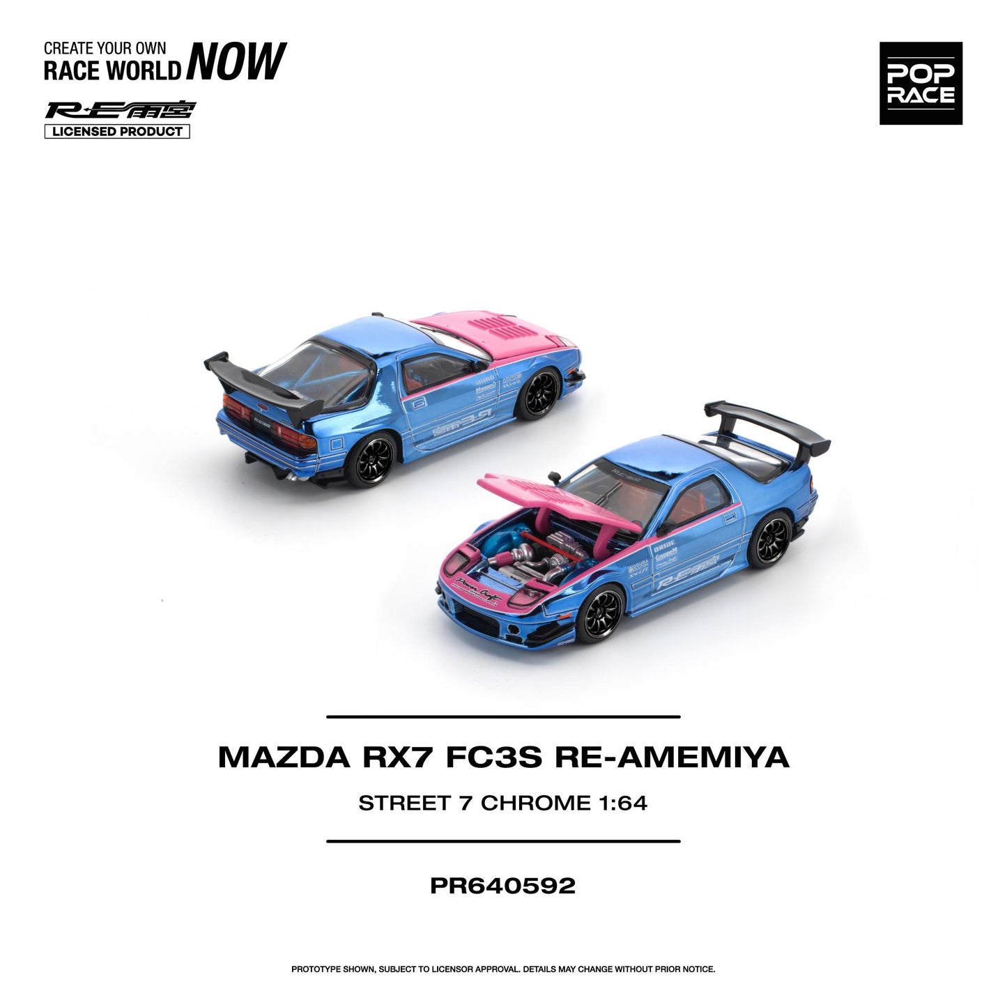[PRE-ORDER] Pop Race Mazda RX-7 FC3S Re-Amemiya - Street 7 Chrome