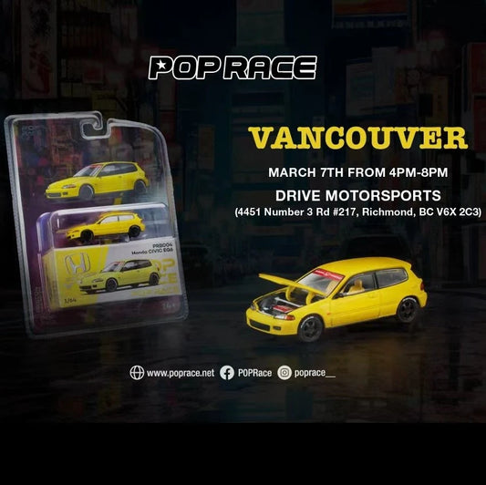 Pop Race Honda Civic EG6 Yellow — Vancouver 2026 Edition