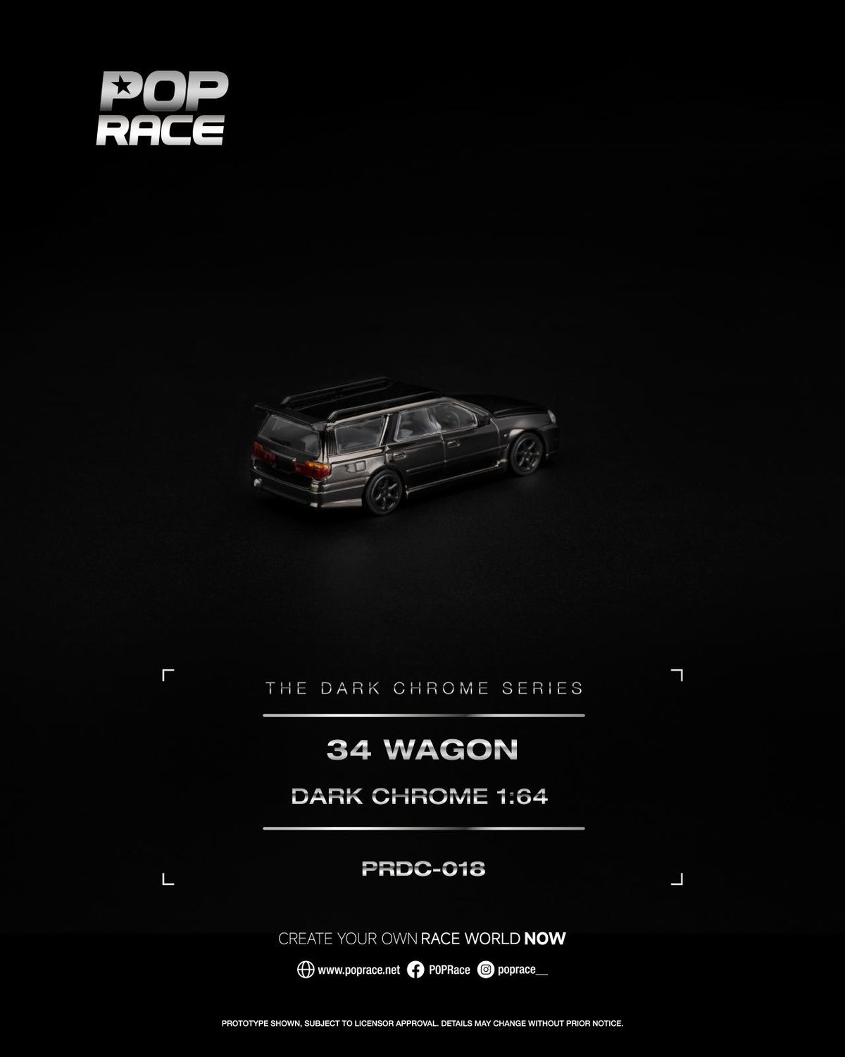 [COMING SOON] Pop Race Nissan Skyline R34 Wagon (Dark Chrome)