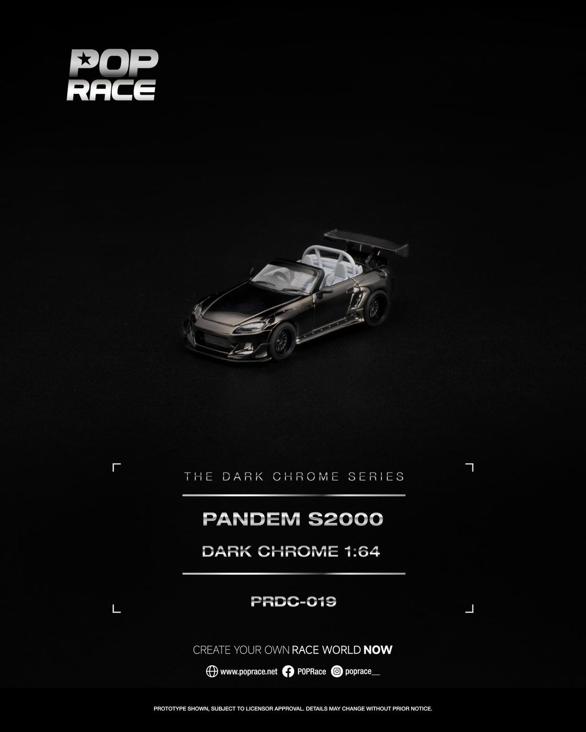 [COMING SOON] Pop Race Pandem Honda S2000 (Dark Chrome)