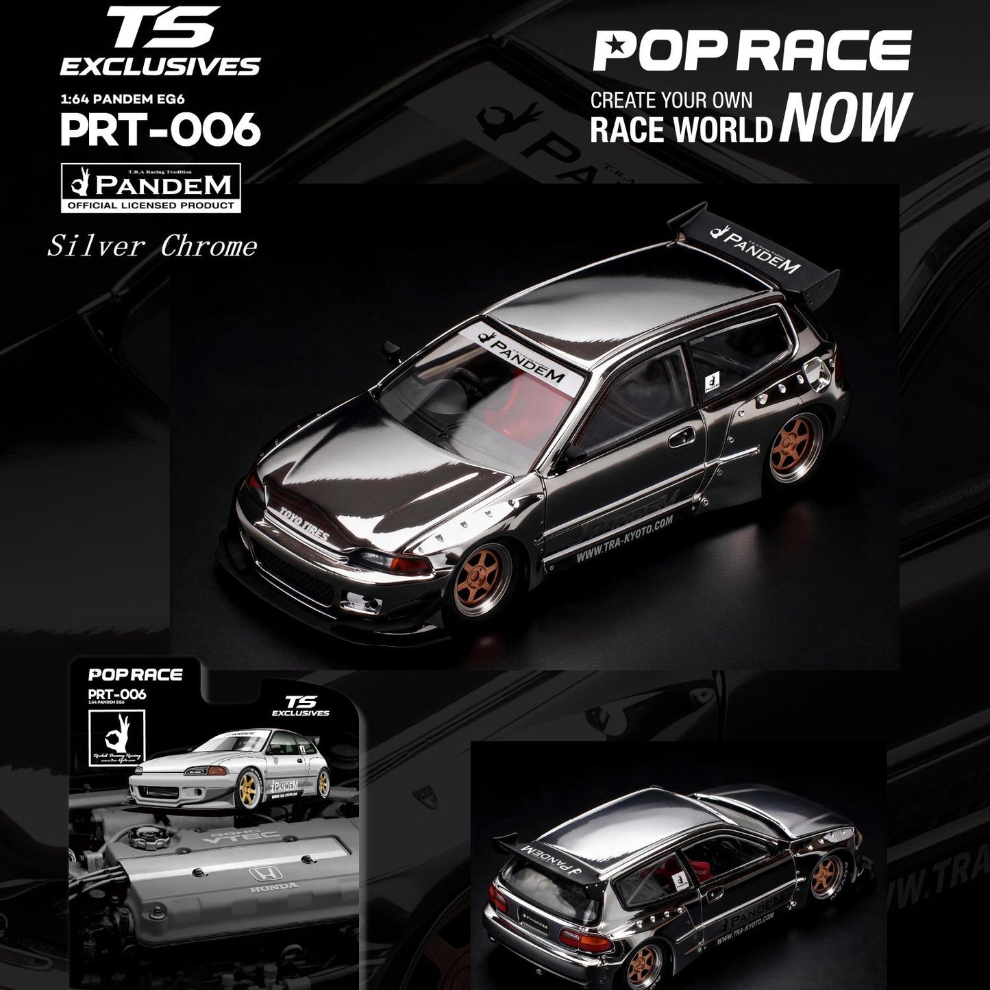 [PRE-ORDER] Pop Race x TS Exclusives Pandem EG6 Silver Chrome