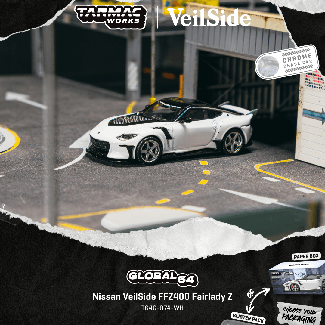 [PRE-ORDER] Tarmac Works Nissan VeilSide FFZ400 Fairlady Z White (Paper Box)