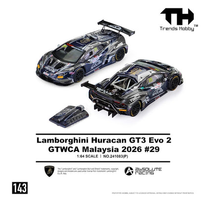 [PRE-ORDER] Trends Hobby Lamborghini Huracan GT3 EVO2 - GTWCA Malaysia 2026 #29
