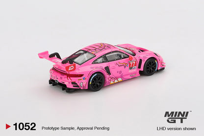 Mini GT Porsche 911 GT3 R #77 Roxy 2024 AO Racing #1052 1:64 Scale Diecast Model, view 3 | Toyfessional