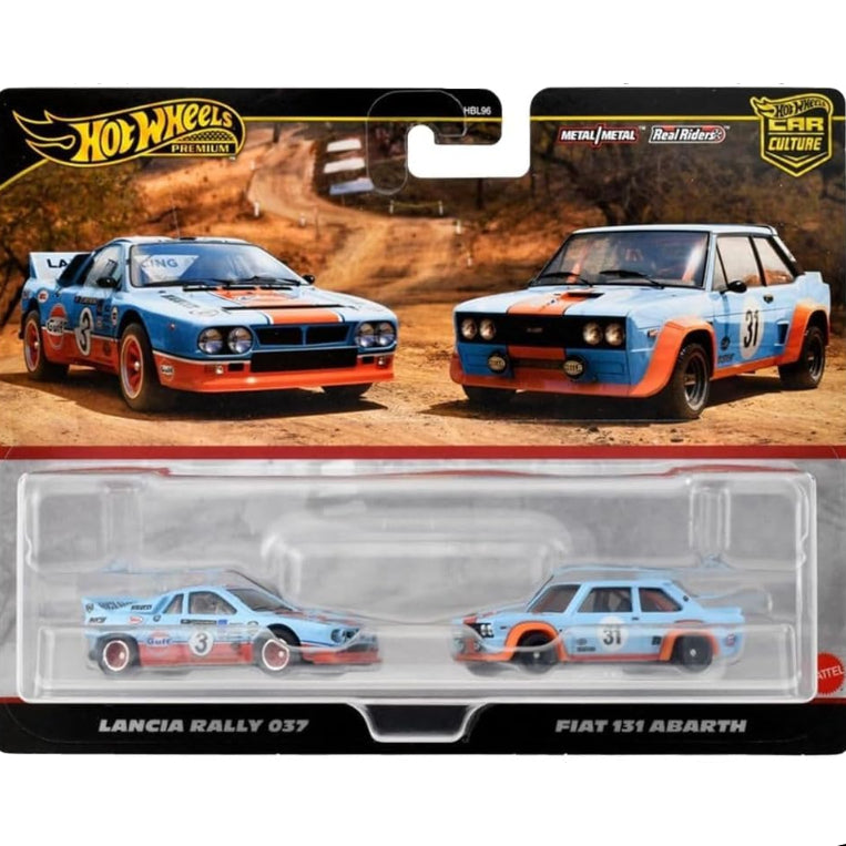 Hot Wheels Premium 2 Pack — Lancia Rally 037 & FIAT 131 Abarth
