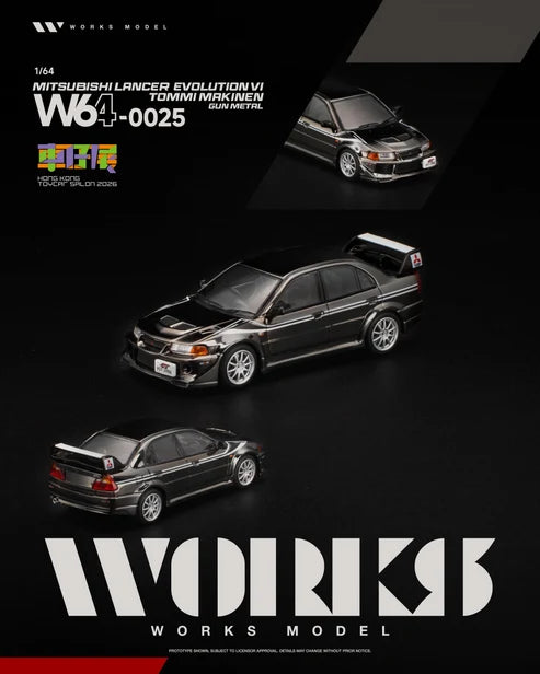 Works Model Mitsubishi Lancer Evolution VI (Gun Metal) Hong Kong Toycar Salon 2026 Exclusive 1:64 Scale Diecast Model | Toyfessional